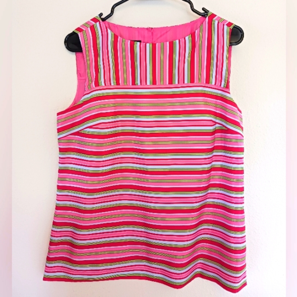 Striped Pink Sleeveless Top